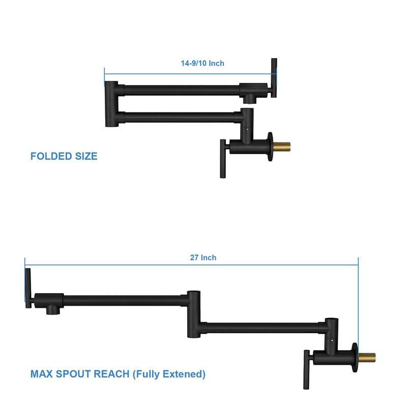 Modern Design Wall Mount Pot Filler Faucet Folding Stretchable