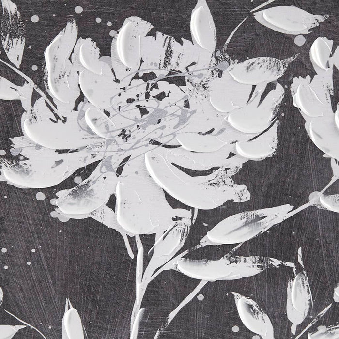 Floral Black and White Canvas Wall Art | Set of 2