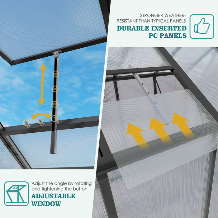 Gain Height Windproof Greenhouse With Raised Base