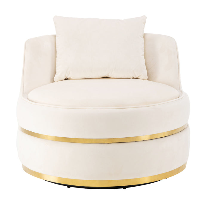 360 Degree Swivel Over Sized Upholstered Barrel Chair