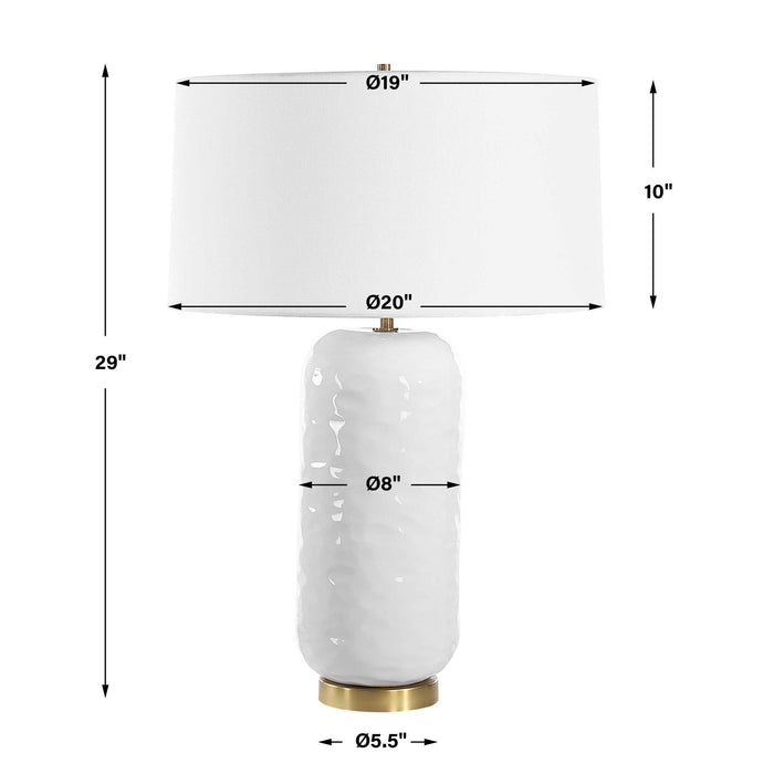 Iona - White Glaze Table Lamp - White
