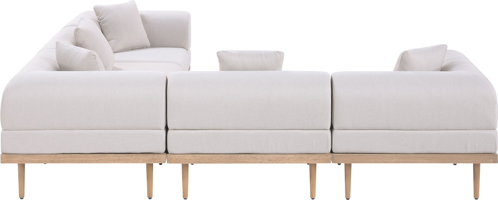 Laguna - 5 Piece 106.5" Upholstered Outdoor Patio Modular Sectional