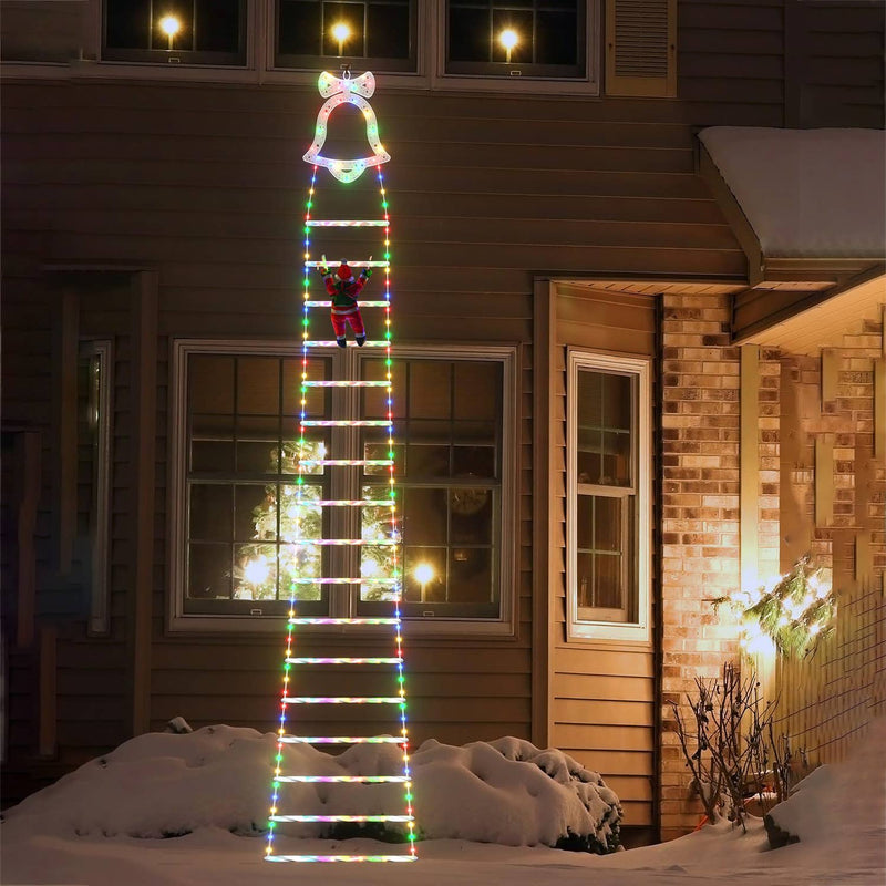 Santa Claus Ladder Lights Christmas Lights