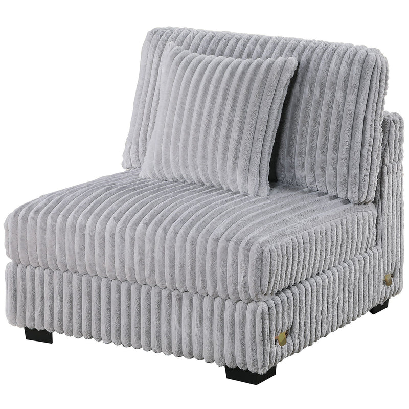 Armless Chair Modular With Pillow Living Room Furniture - Gray / Mink