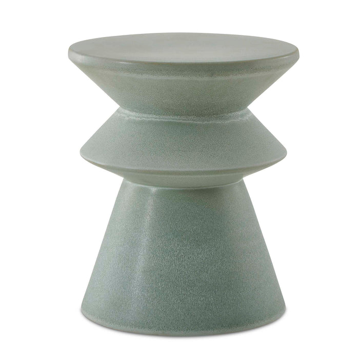 Imogene - Glaze Garden Stool - Seafoam