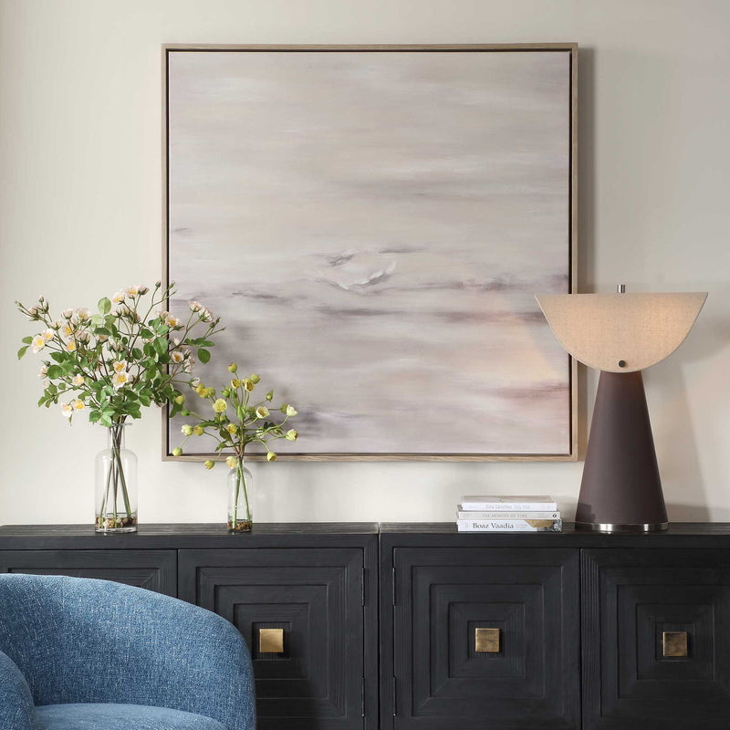 Trance - Hand Painted Abstract Art - Brown / Gray / White / Woodtone