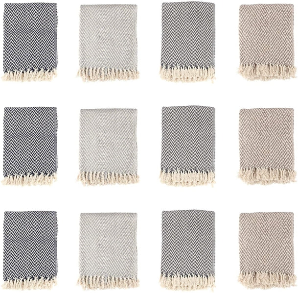 Chevron Patterned Cotton Throw Blanket | 50x70