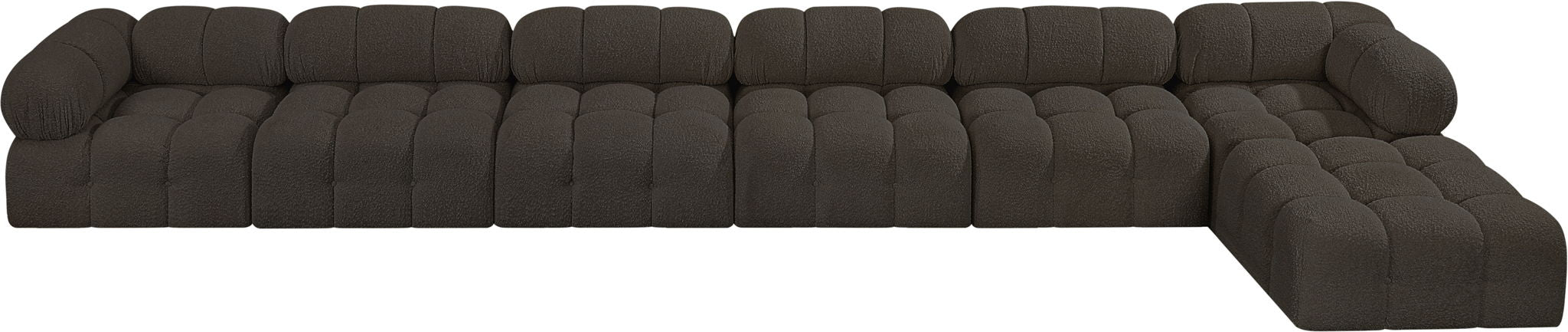 Ames - 7 Piece Boucle Fabric Modular L-Shaped Sectional