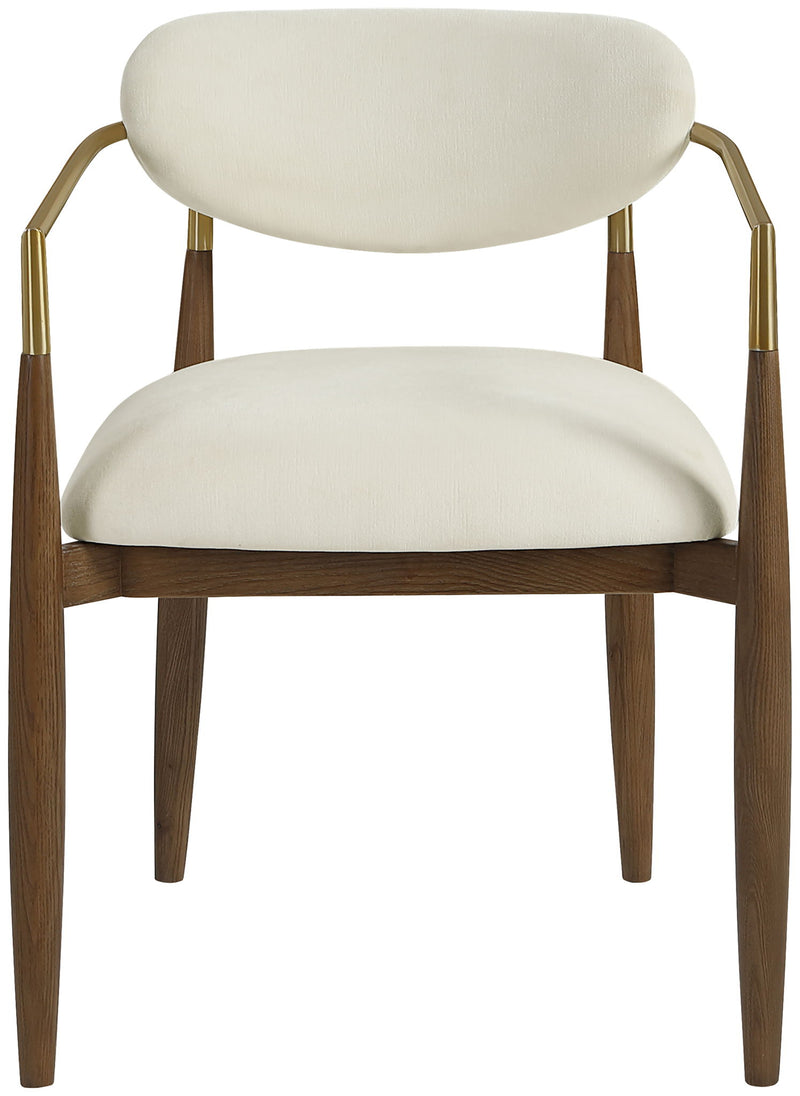 Riccio - Fabric Dining Arm Chair (Set of 2) - Walnut Frame