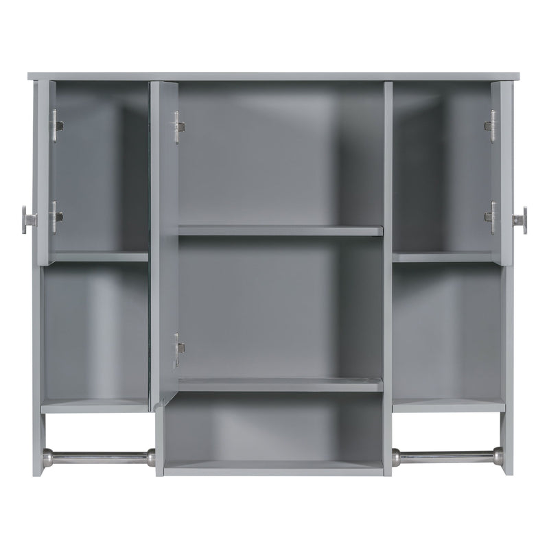 Wall Mounted Bathroom Storage Cabinet With Mirror, Medicine Cabinet With Towel Bar