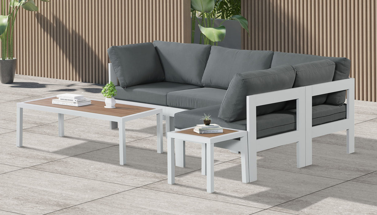 Nizuc - Outdoor Patio 4 Piece Modular Sectional With White Frame