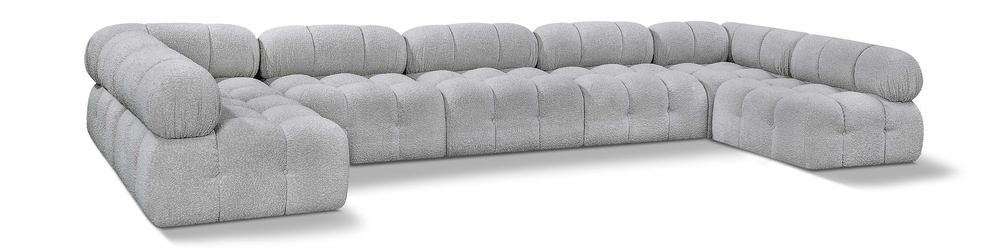 Ames - 7 Piece Boucle Fabric Modular Sectional