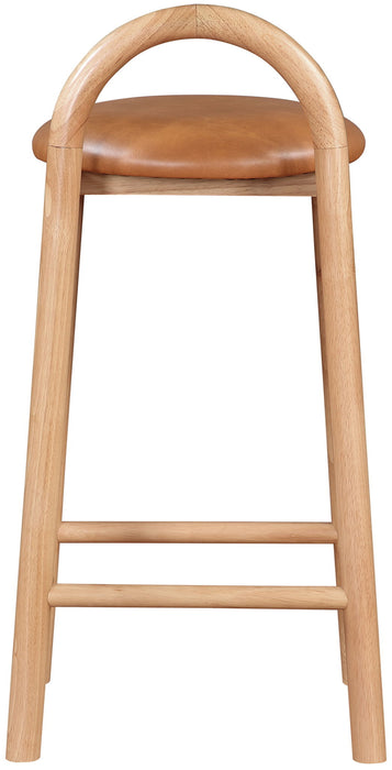 Calvin - Faux Leather Stool - Light Brown Legs