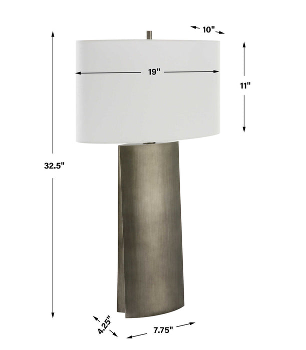 V-Groove - Modern Table Lamp - Dark Gray