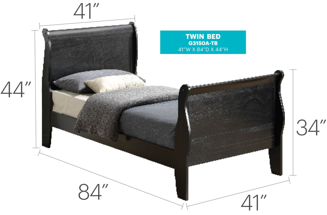 Panel Sleigh Bed