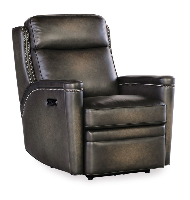 MS - Hamilton Power Recliner With Power Headrest - Dark Brown