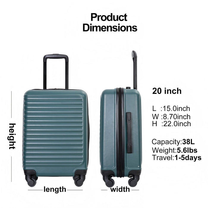 20" Carry On Luggage Lightweight Suitcase, Spinner Wheels
