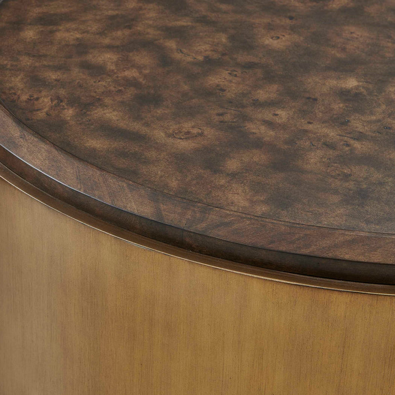 Parrish - Round Coffee Table - Brass / Woodtone
