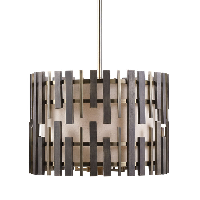 Myers - 4 Light Drum Pendant - Dark Gray