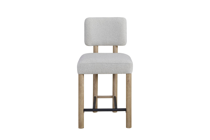 Pagosa - Upholstered Counter Height Stool (Set of 2) - English Knotty Oak / Gray