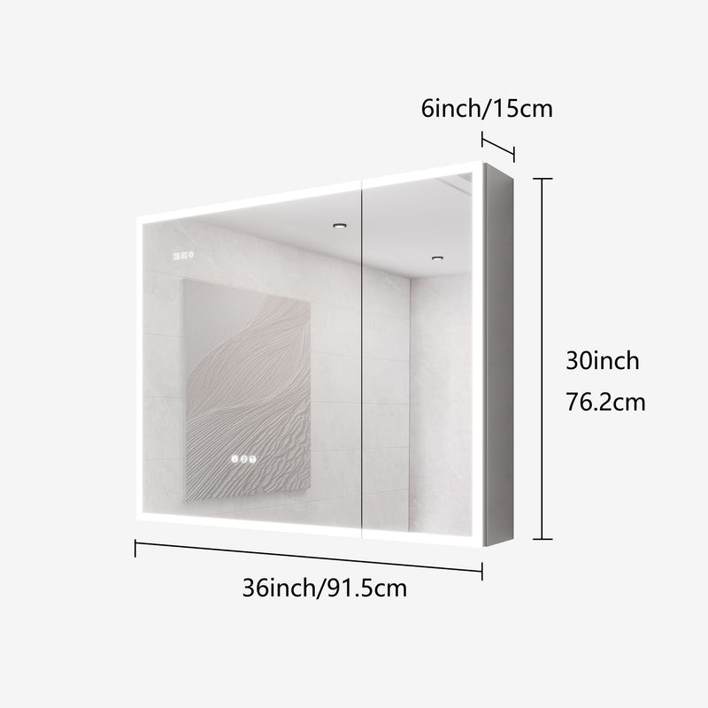 Bathroom Medicine Cabinet With Lights, LED Medicine Cabinet With Mirror, Lighted Medicine Cabinet With Defogger