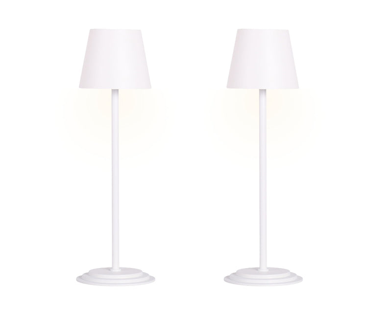 "Eclipse Aura II" Rechargeable LED Metal Accent Lamp (Set of 2) - White