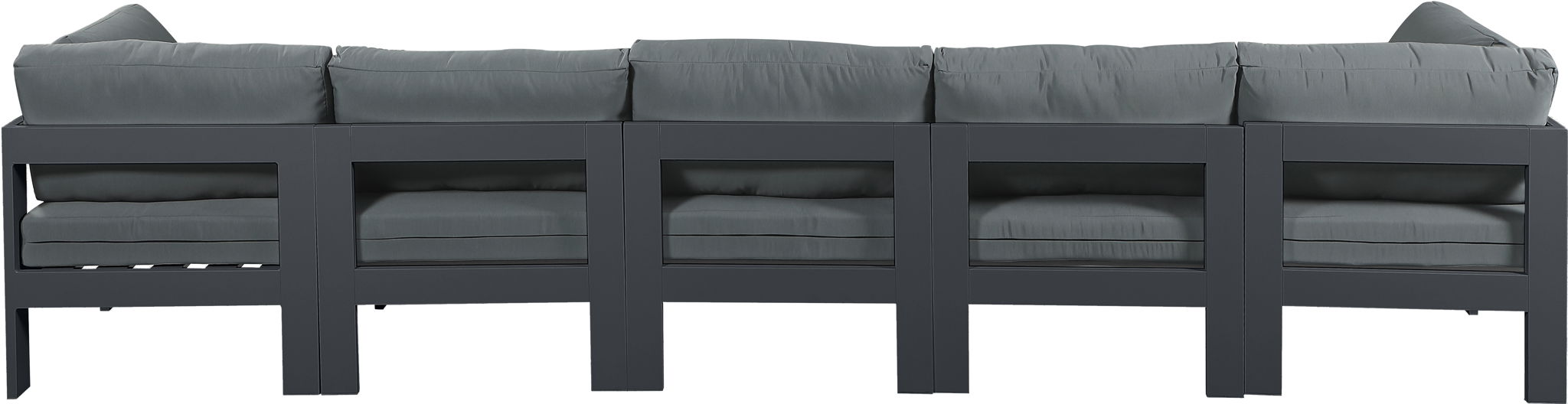 Nizuc - Outdoor Patio 5 Seat Modular Sofa With Gray Frame