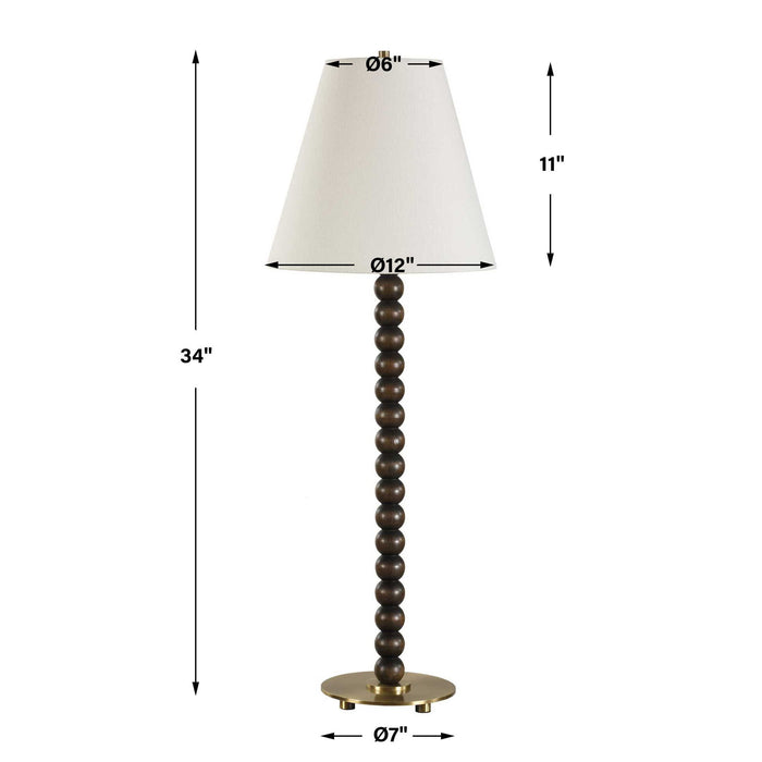 Gallus - Wood Spheres Table Lamp - Brown / Woodtone