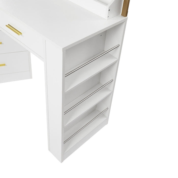 Modern 8 Drawer Dresser For Bedroom Ample Storage Wide Chest Of Drawers, Sturdy & Safe - White