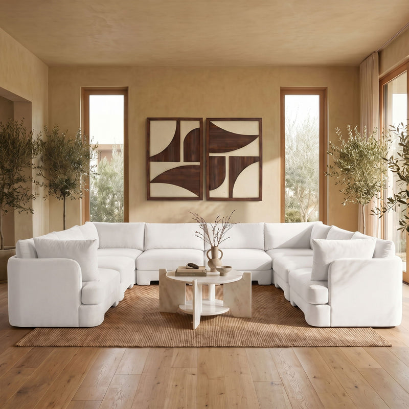 Hammond - Velvet Performance Fabric Upholstered 8 Piece U-Shaped Sectional