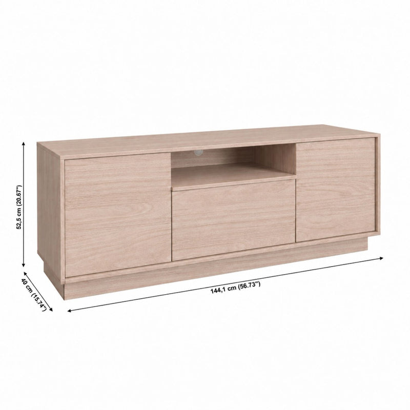 TV Stand For TVs Up To 65" & 2 Doors, 1 Drawer And 1 Open Shelf - Walnut