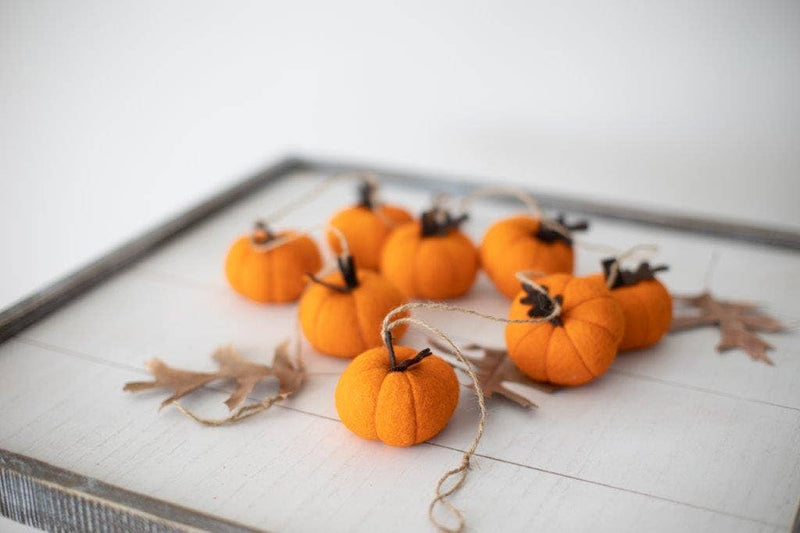 Pumpkin Felt Garland - Orange
