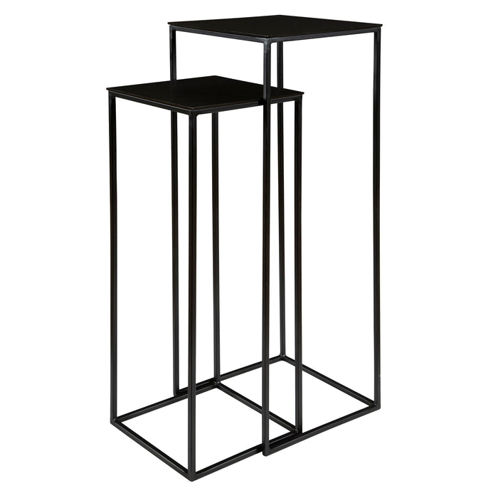 Coreene - Nesting Pedestal Tables (Set of 2) - Black