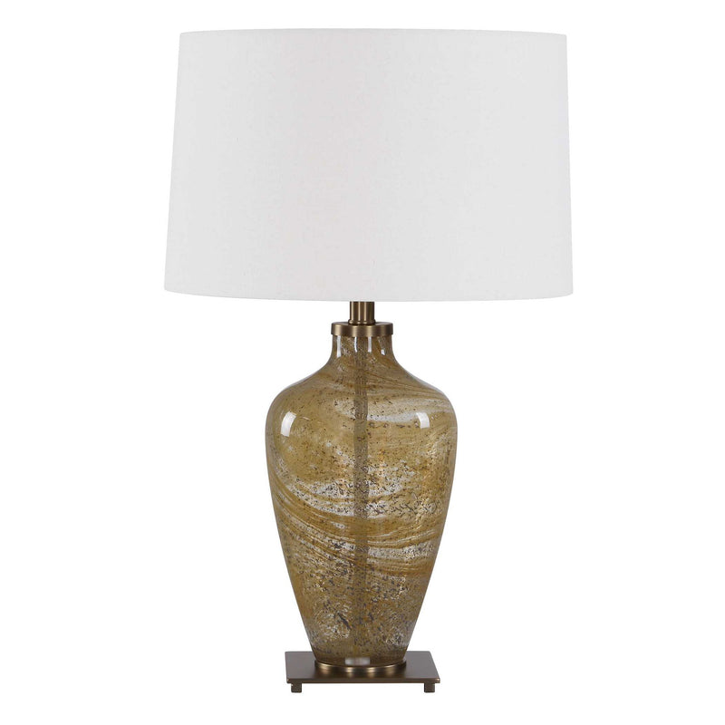 Rainer - Blown Glass Table Lamp - Brown / White