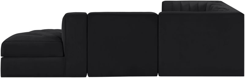 Rummi - Velvet Performance Fabric Upholstered 5 Piece Modular Sectional