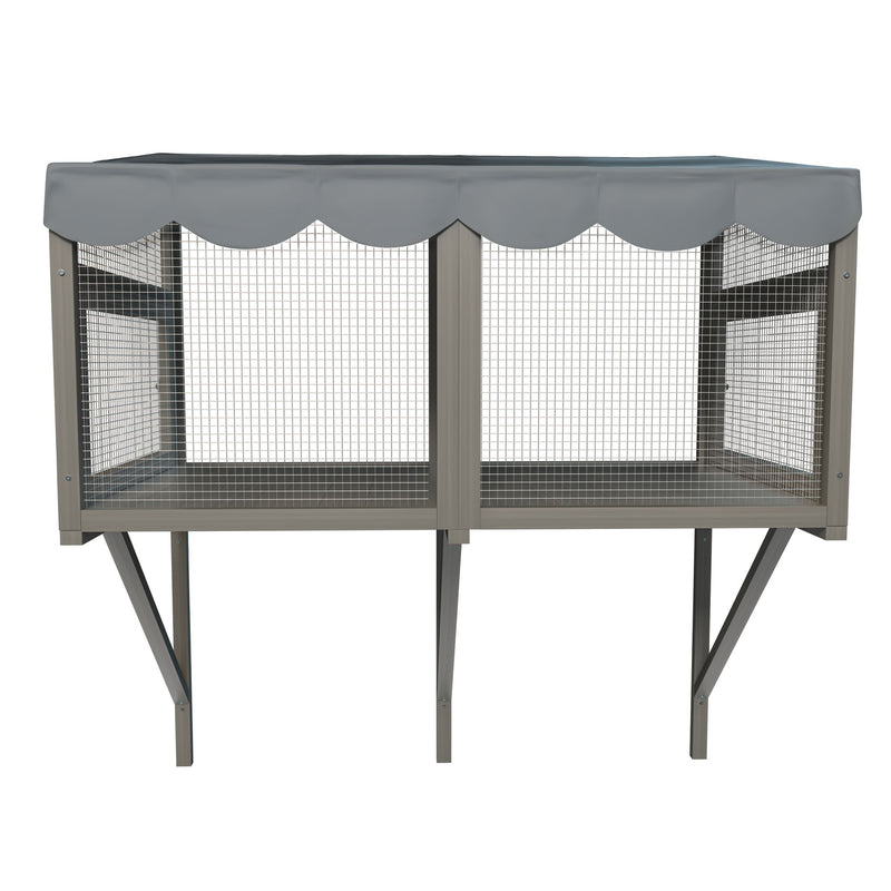 Window Perch Catio For Indoor Cats, Expandable Enclosure With Secure Frame And Waterproof Roof, Suitable For Multiple Kittens - Gray