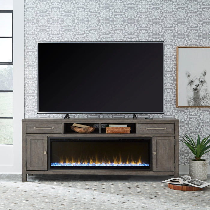 Modern Farmhouse - 78" Console With Fire - Dark Gray