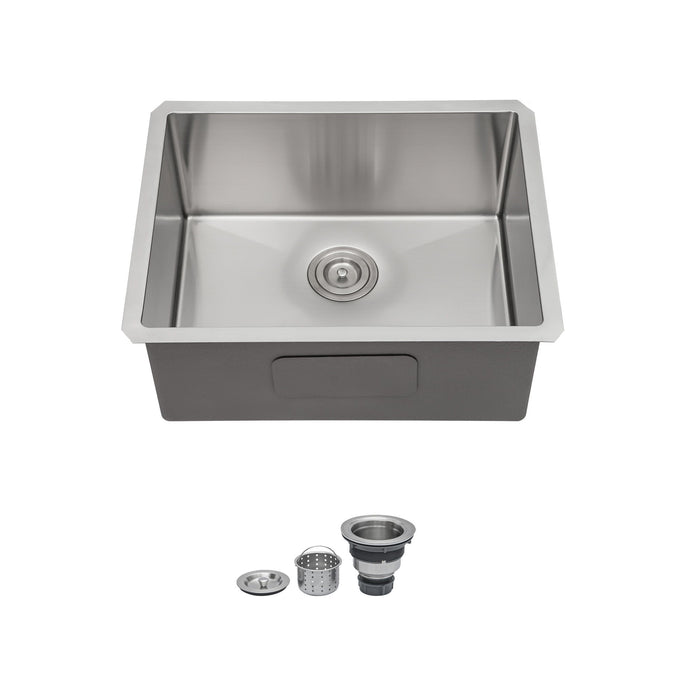 Undermount Stainless Steel Kitchen Sink, Deep Single Bowl Basin