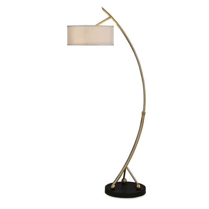 Vardar - Curved Floor Lamp - Brass