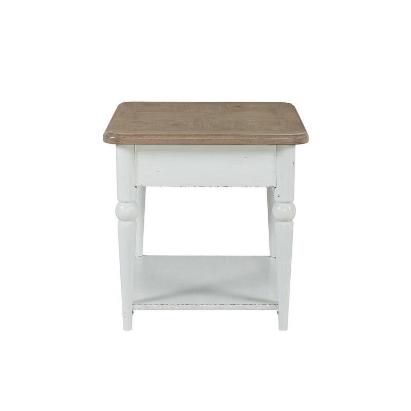 Turnberry Park - Rectangular End Table - Washed White