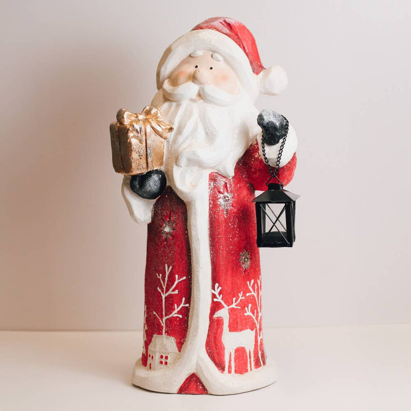 Red Santa with LED Lights — Christmas, Holiday Decorations