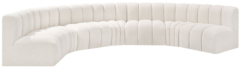 Arc - Boucle Fabric 7 Piece U-Shaped Modular Sofa