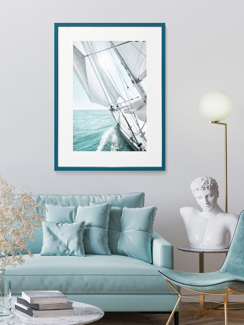 Sunward Sails II - 24 X 32 - Framed Print Under Glass - White