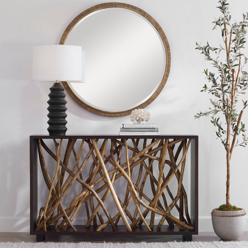 Teak Maze - Console Table - Dark Brown