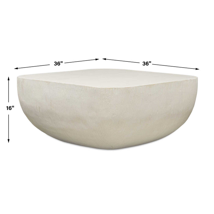 Alma - Concrete Outdoor Coffee Table - White