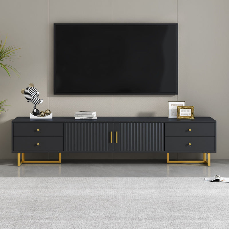 TV Media Console Table, TV Stand With Storage For Living Room - Black