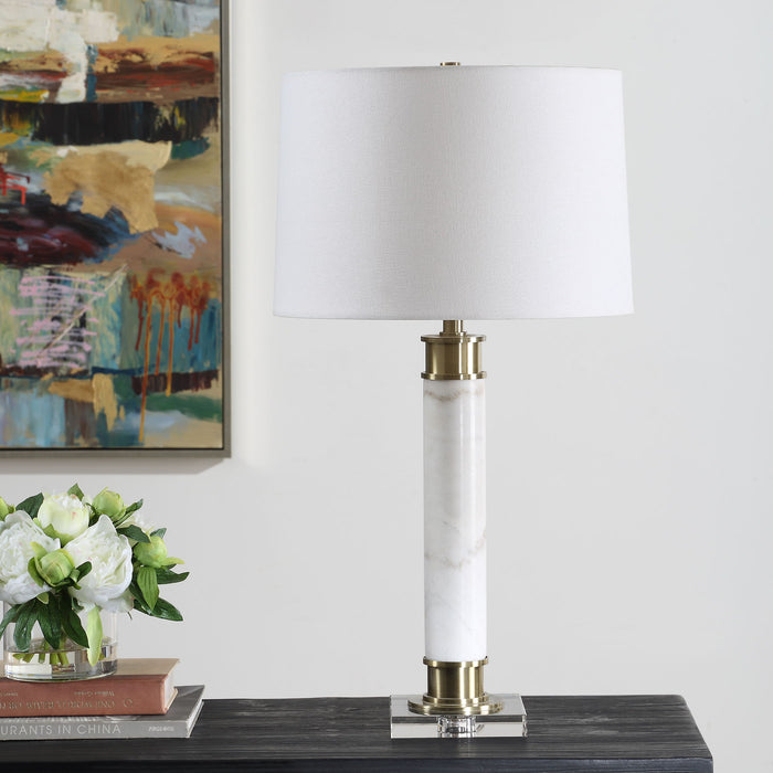 Plinth - White Marble Table Lamp