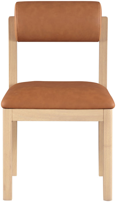 Roundhill - Faux Leather Dining Chair (Set of 2) - Natural Frame