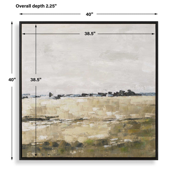 Fragment - Hand Painted Landscape Art - Black / Brown / Gray / Green / White