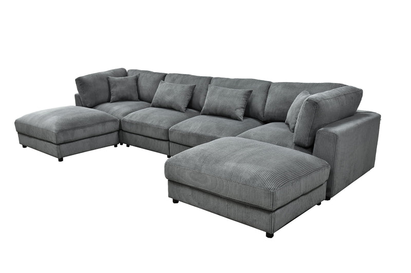 Upholstered Modular Sectional & Custom Configuration And Toss Pillows